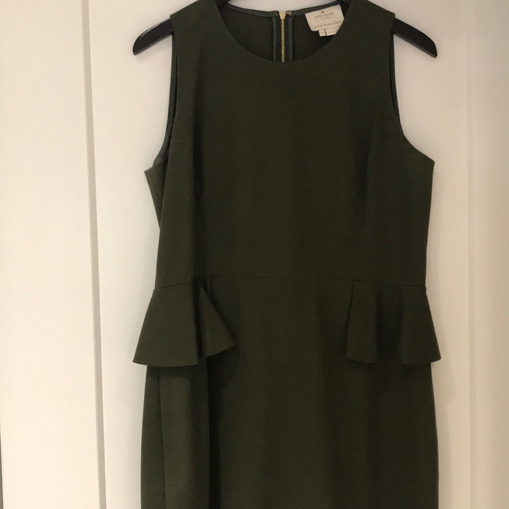 Kate spade peplum military green dress. Size 14